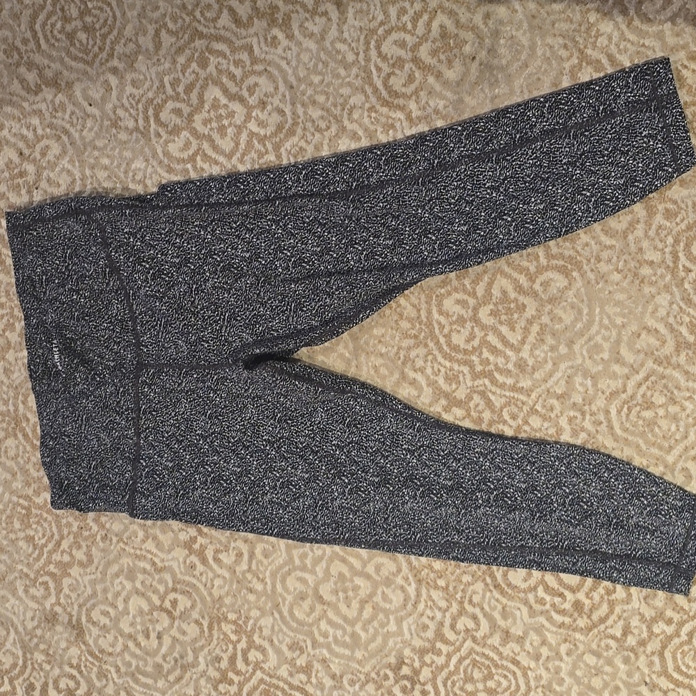 Athleta Leggings Womens MP Black Ultimate Stash Textured LP Tight Pockets Run - Picture 2 of 4